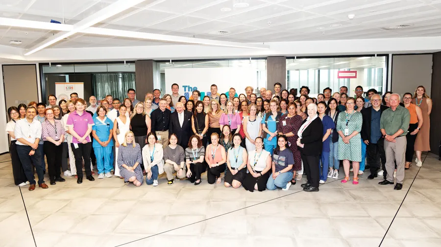 A large group of people gathered for a photo.
