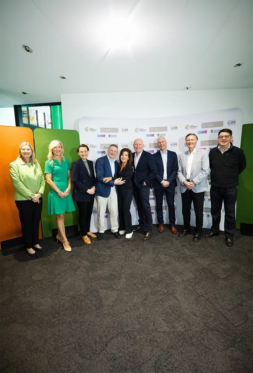 A group of leaders at the WA Comprehensive Kids Cancer Centre launch event.